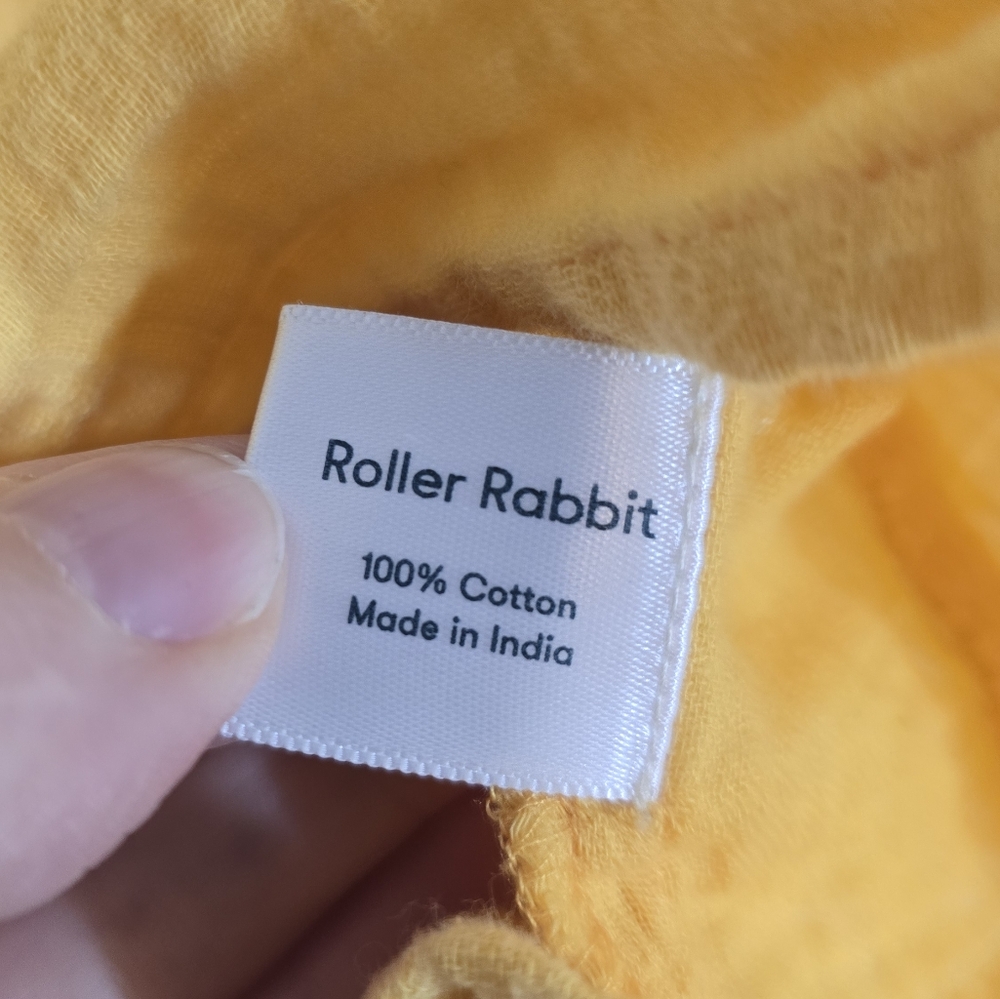 Roller Rabbit Flowy Yellow Embroidered Top Blouse XS - Picture 6 of 6